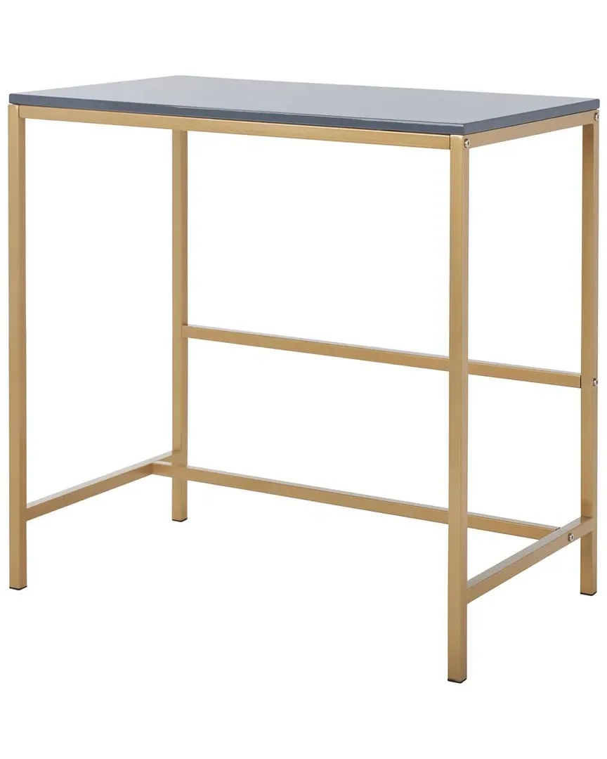 Viv Glossy Wooden Desk - Grey, Mahogany image