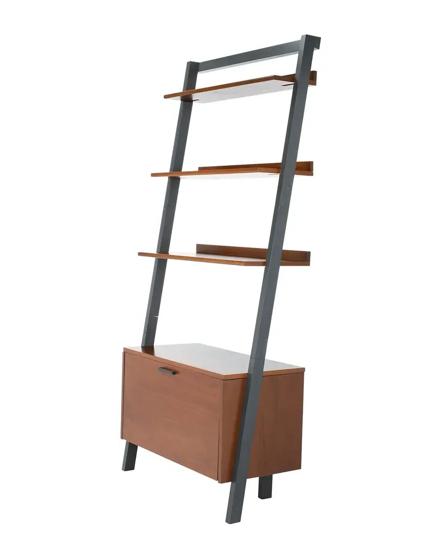 Vlad 3-Shelf Etagere with Door - Brown, Mahogany image