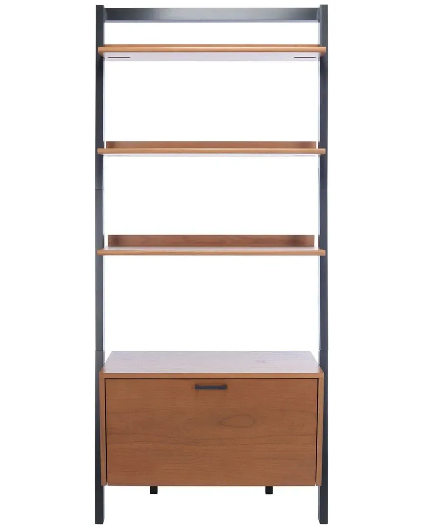 Vlad 3-Shelf Etagere with Door - Natural, Mahogany