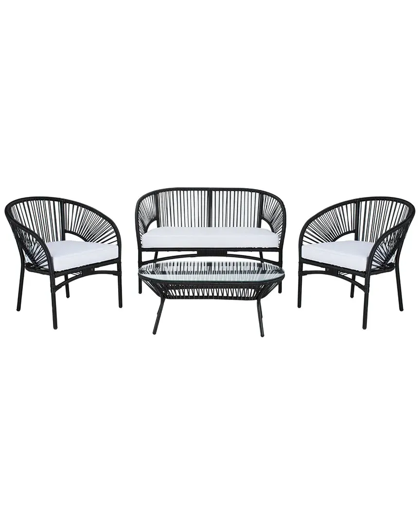 Werner Outdoor 4pc Living Set - Black, Wicker image