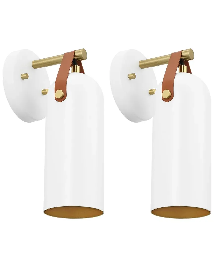 Westly Set of 2 Wall Sconces - White, Iron