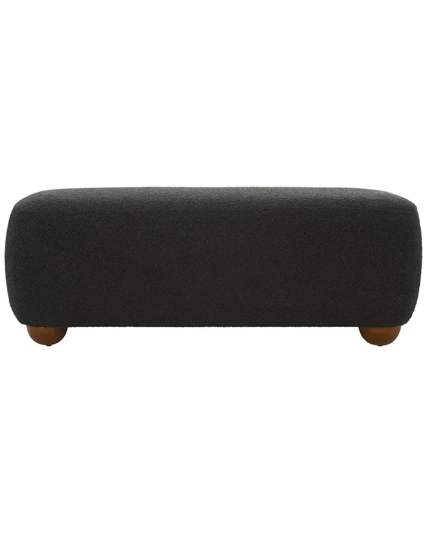 Whitley Rectangular Ottoman - Black, Boucle