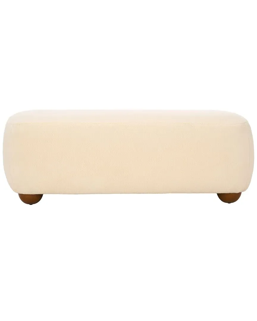 Whitley Rectangular Ottoman - Cream, Faux Shearling