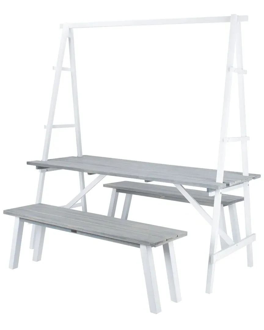 Willamy 3-Piece Dining Set - Ash Grey, Acacia Wood