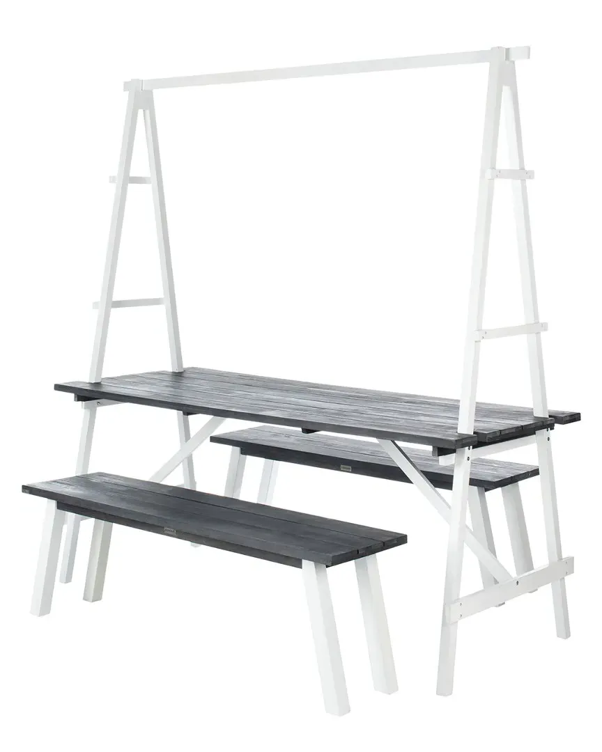 Willamy 3-Piece Outdoor Dining Set - Ash Grey, Acacia Wood