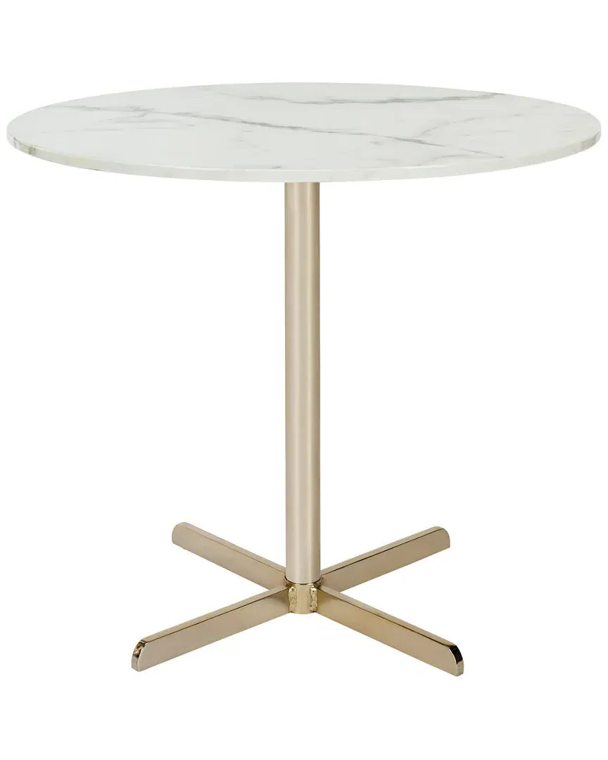 Winnie Round Side Table - White Marble, Brass