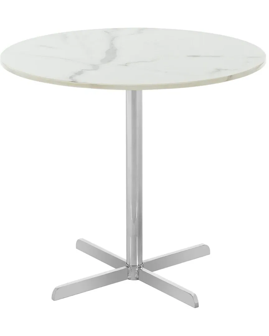 Winnie Round Side Table - White Marble, Chrome image