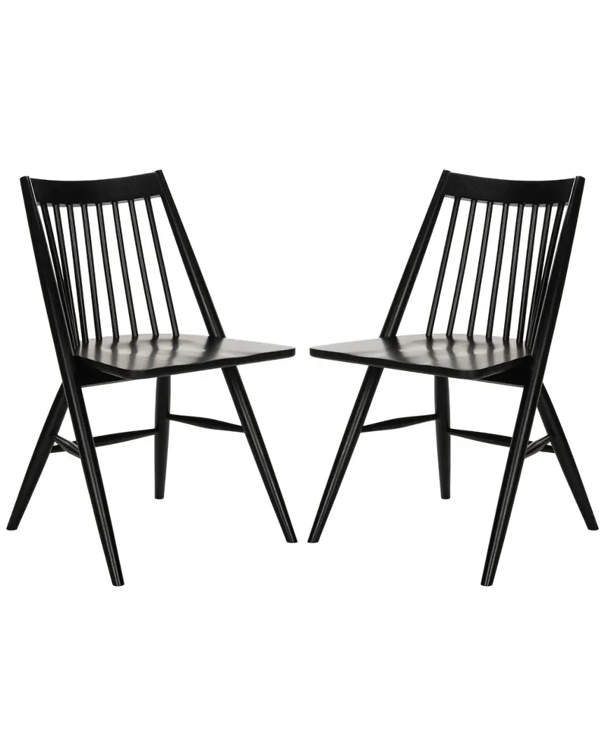 Wren Spindle Dining Chair Set - Black, Rubberwood