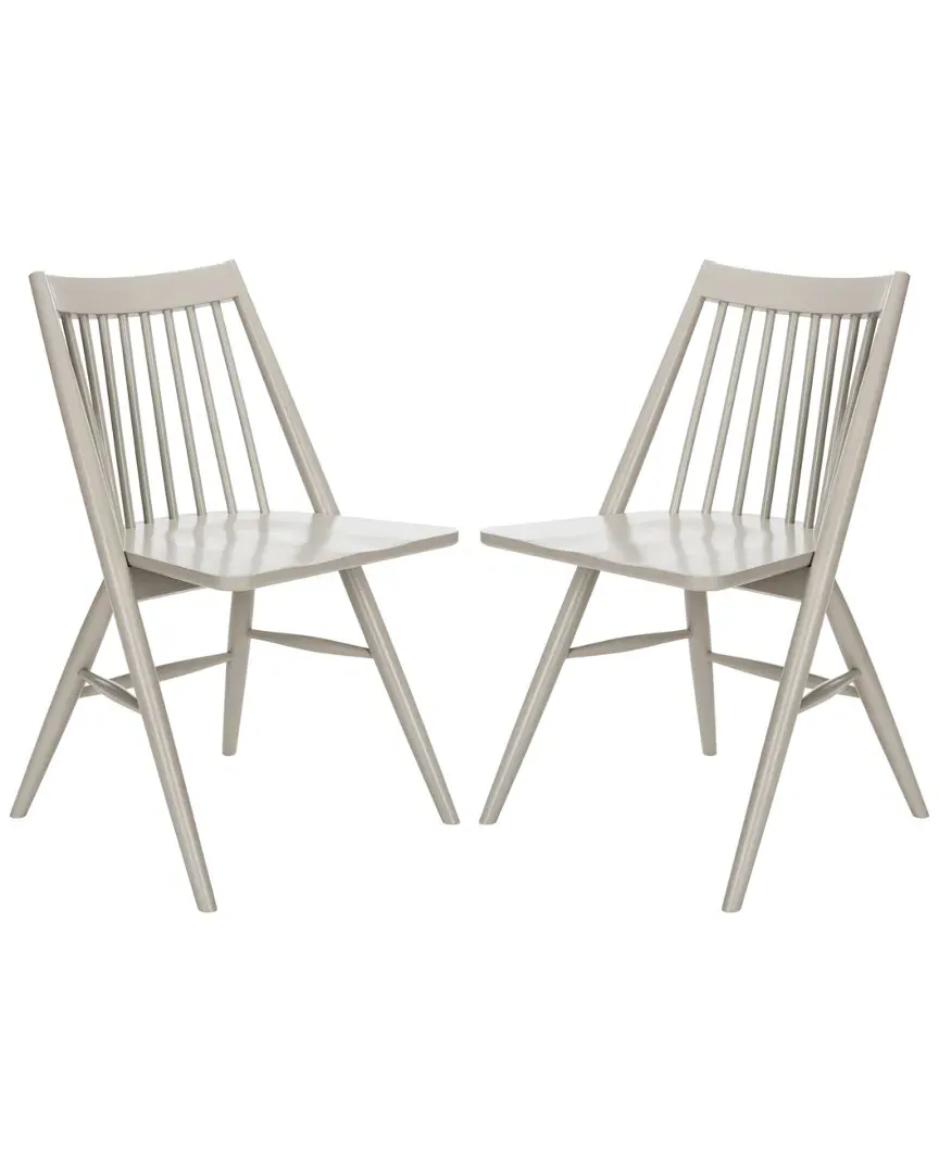 Wren Spindle Dining Chair Set - Grey, Rubberwood