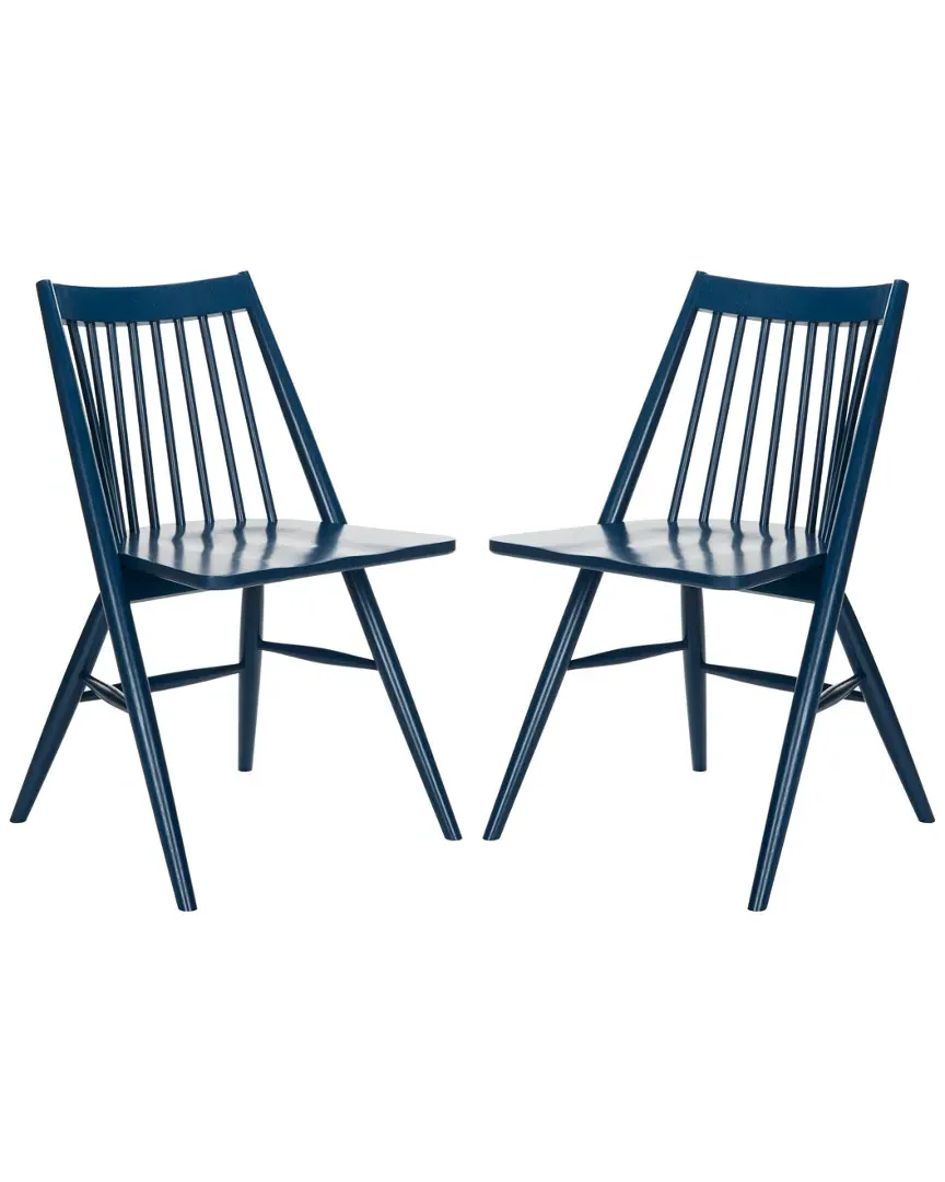 Wren Spindle Dining Chair Set - Navy, Rubberwood image