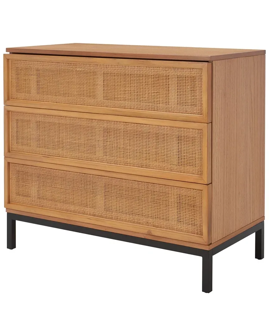 Zadie 3-Drawer Chest - Brown, Rattan