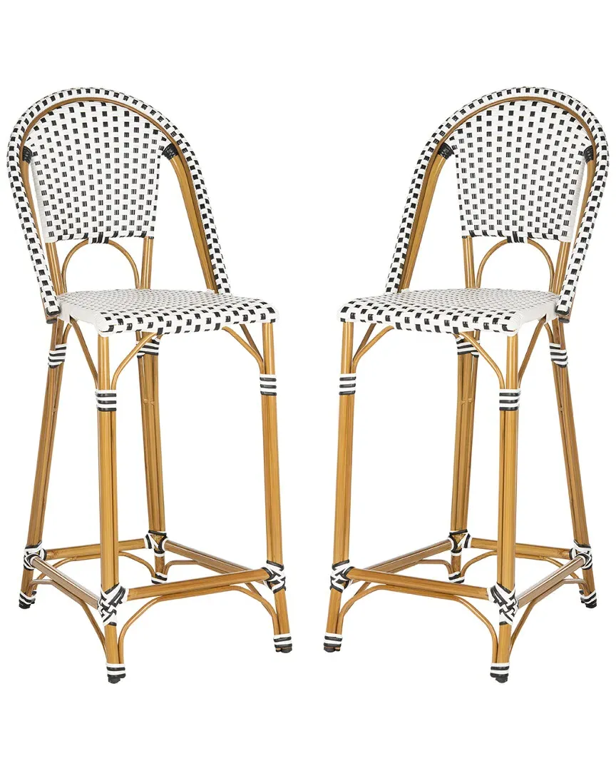 Zaid Outdoor Stackable Counterstool - Black, Rattan image