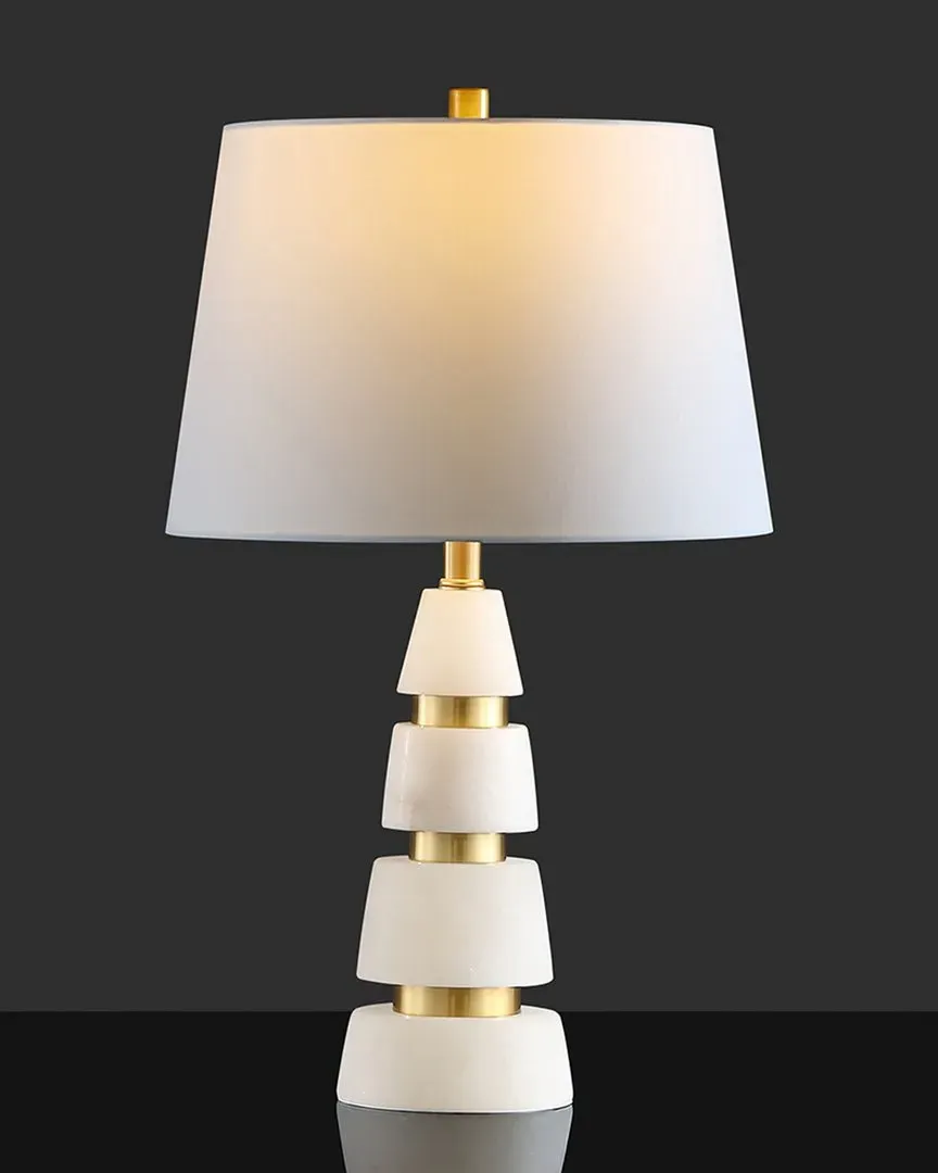Zhang Alabaster Table Lamp - White, Iron