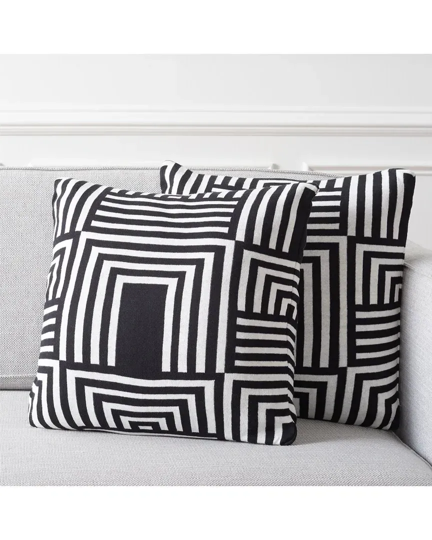 Ziggy Set of 2 Pillows - Black, Cotton