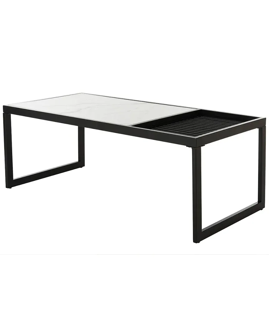 Zuri Coffee Table - White Marble, Black image