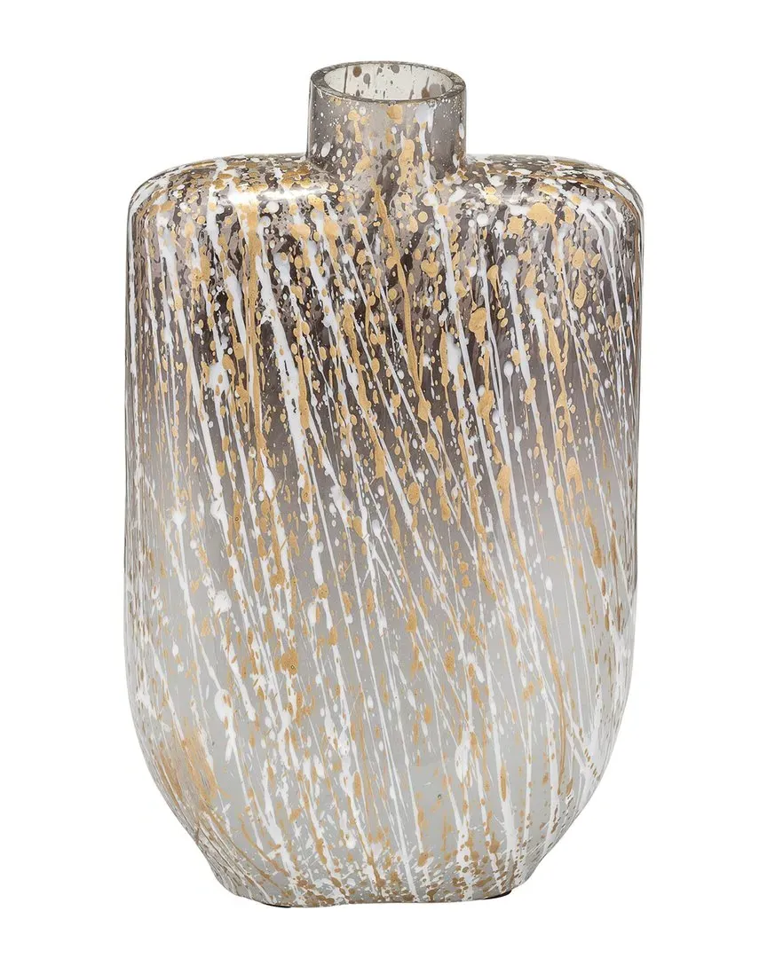 10in Striped Stained Glass Vase - Multicolor image