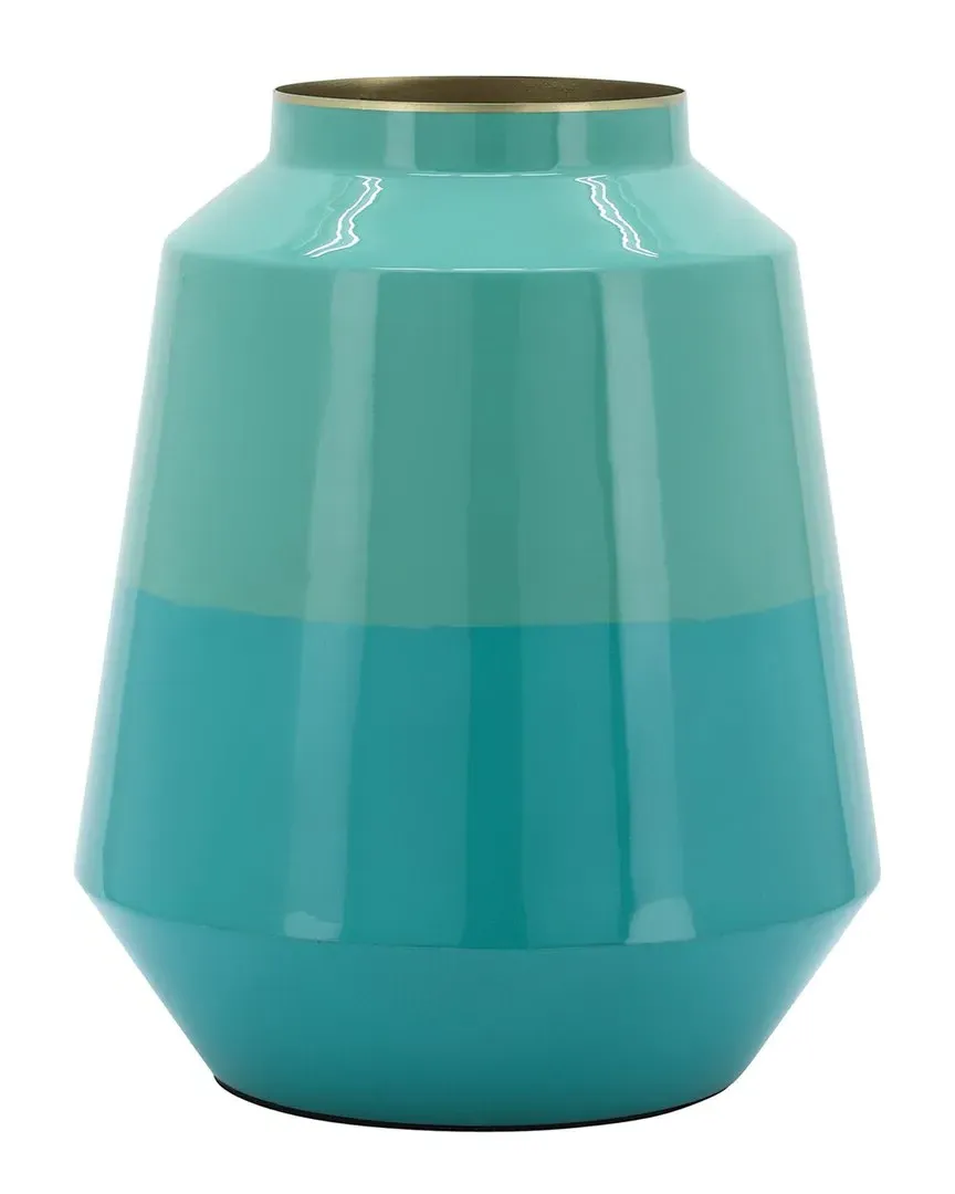 12in Iron Vessel Vase - Green