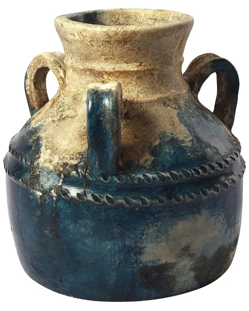 12in Triple Handle Terracotta Jug - Multicolor