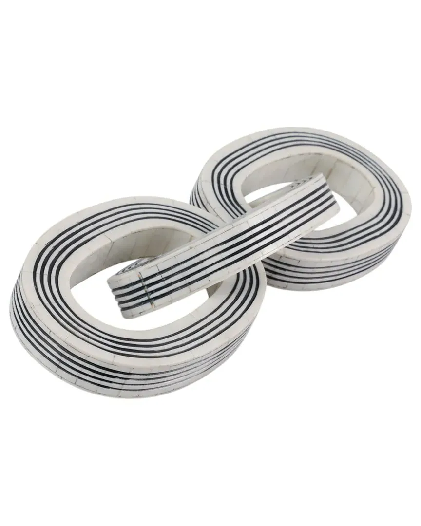 15x5in 3-Link Chain with Lines - Black, Resin image