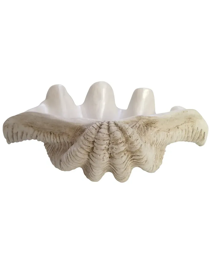16in Pearlized Clam Shell Bowl - Ivory