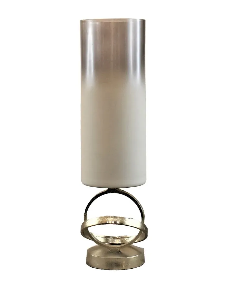 18in Hurricane Vase - White, Glass