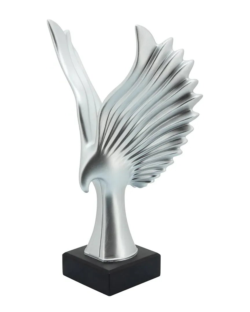 20in Eagle Table Accent - Silver, Polyresin