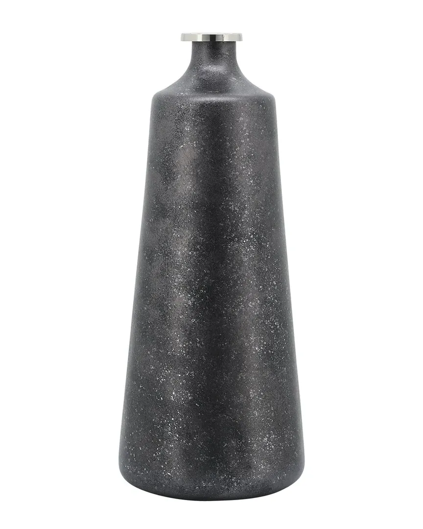 21in Decorative Glass Vase - Black