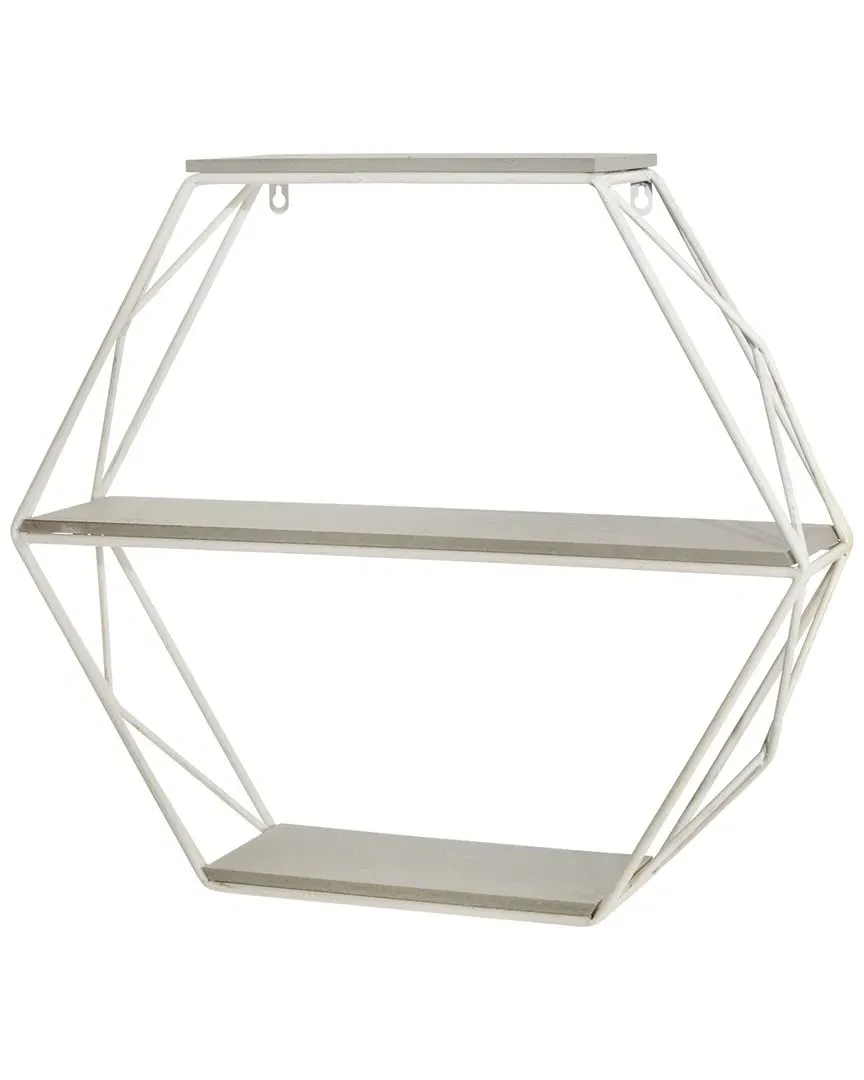 3-Tier Hexagon Wall Shelf - Gray, Iron image