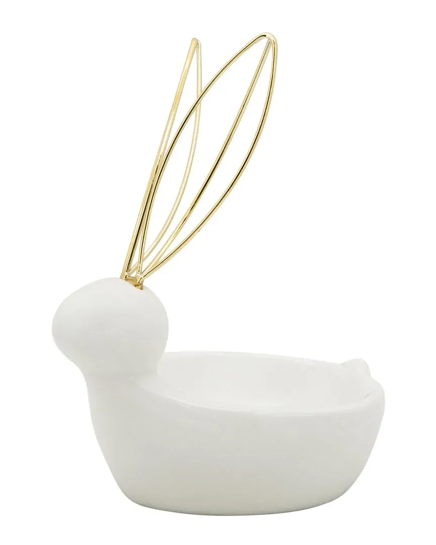 6in Bunny Trinket Tray - White, Ceramic image
