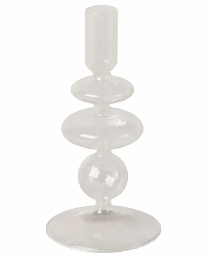 7in Glass Taper Candle Holder - Clear image