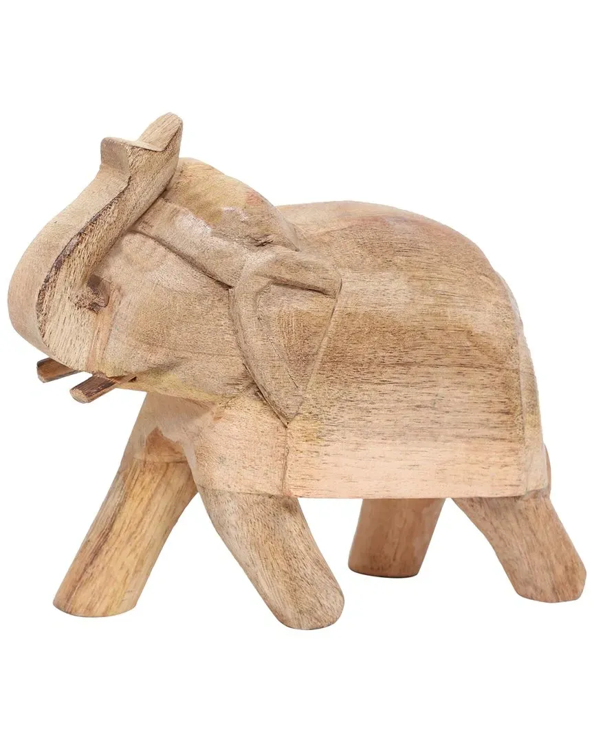 7in Wooden Elephant - Brown, Mango Wood image