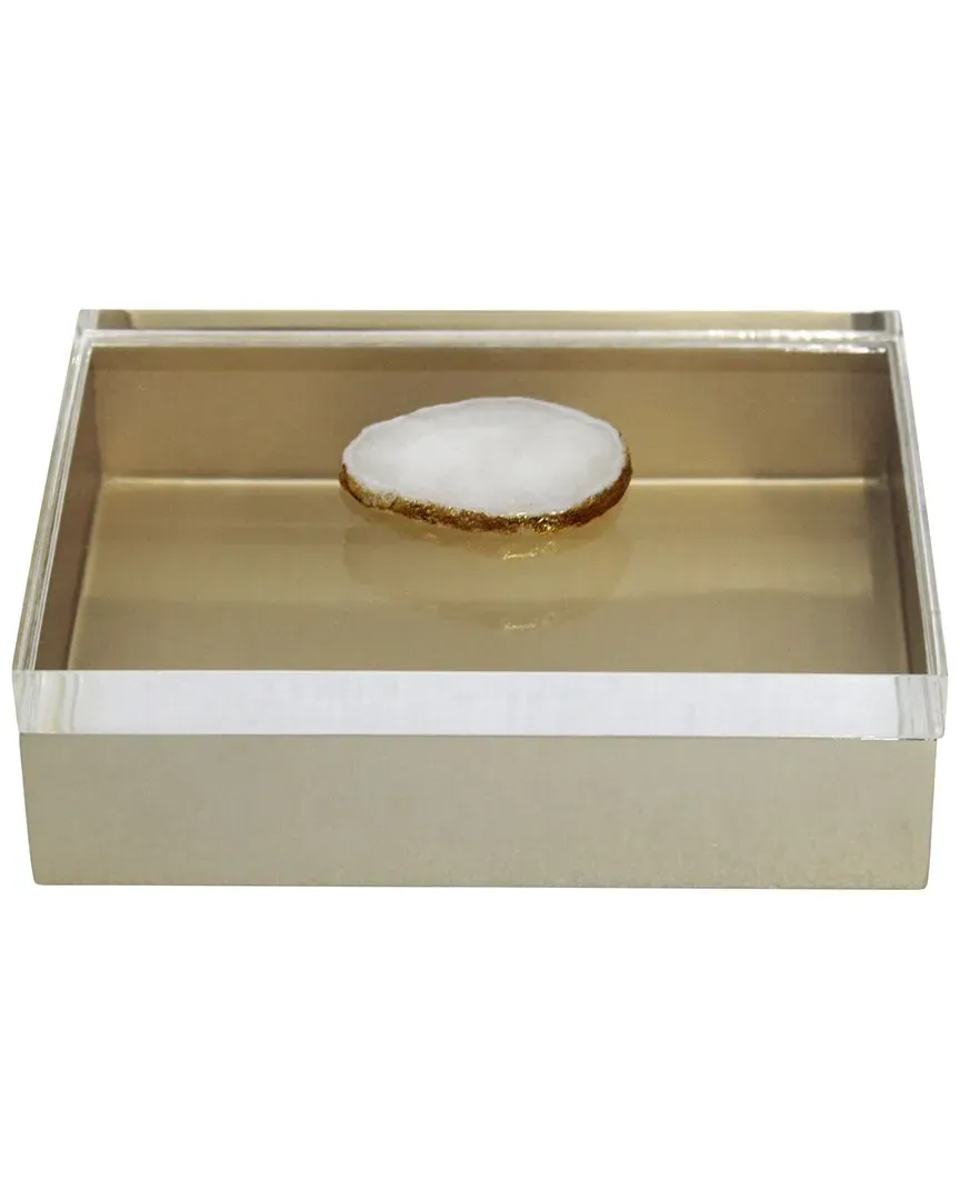 7x5 Metal Lidded Box with Agate Knob - Multicolor image