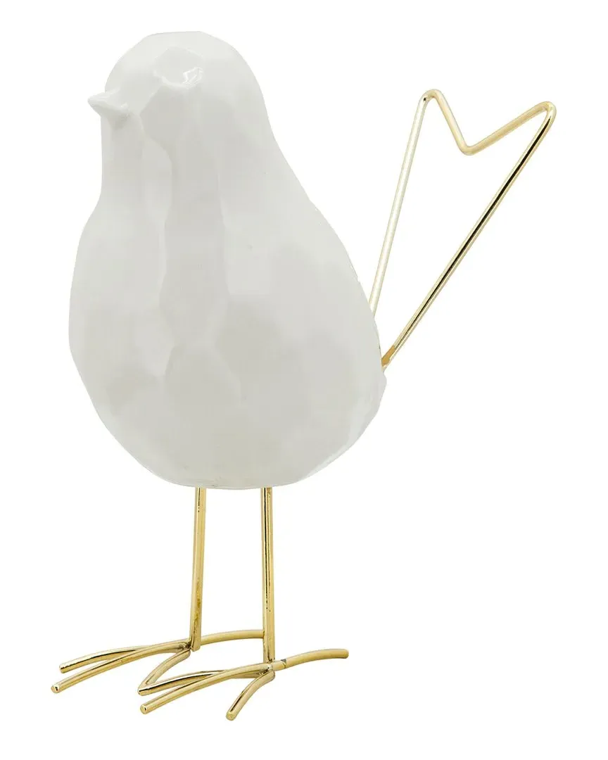 8in Bird Statuette - White, Ceramic image