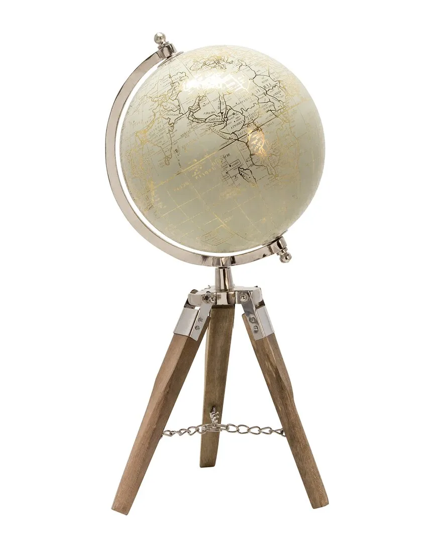 8in Globe on Tripod - Brown, Aluminum image