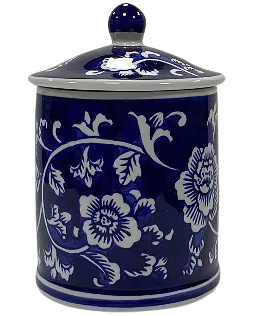 8oz Ceramic Chinoiserie Scented Candle with Lid image