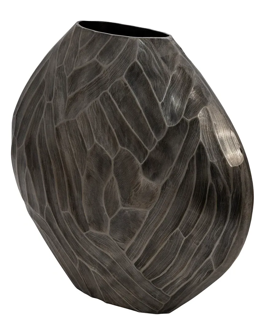 Aluminum Hammered Vase - Silver