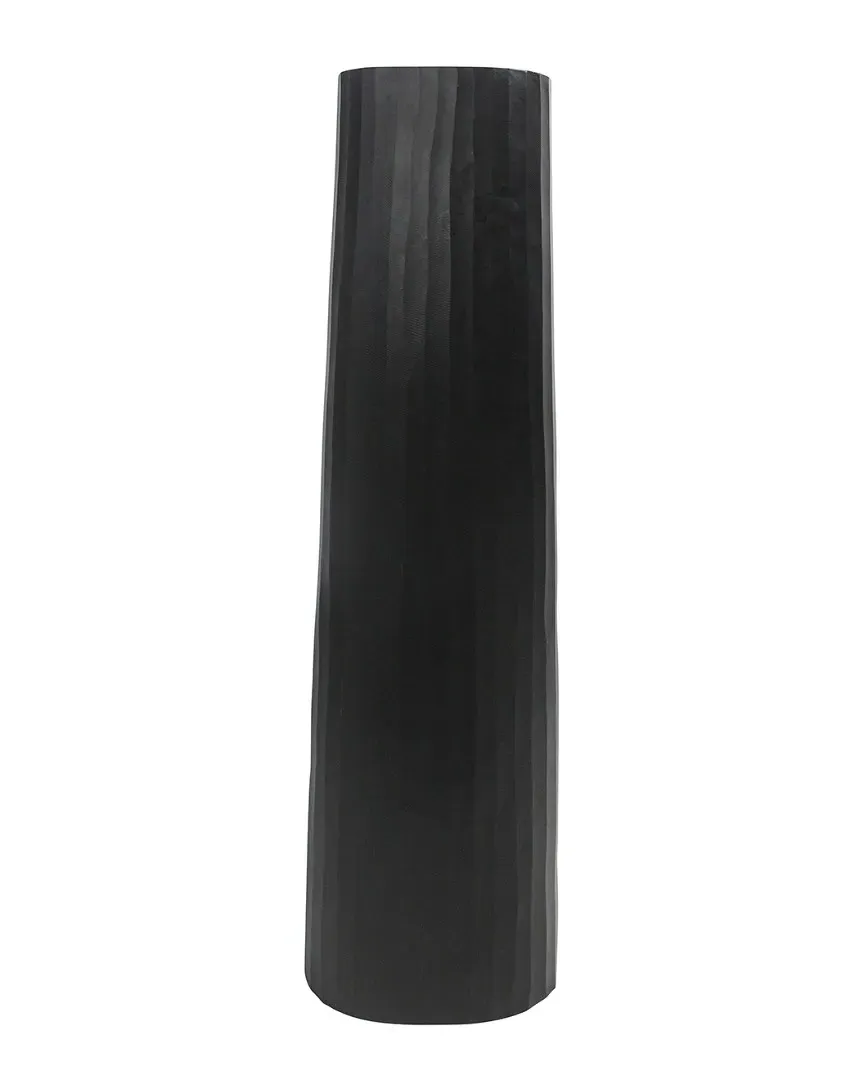 Aluminum Textured Vase - Black