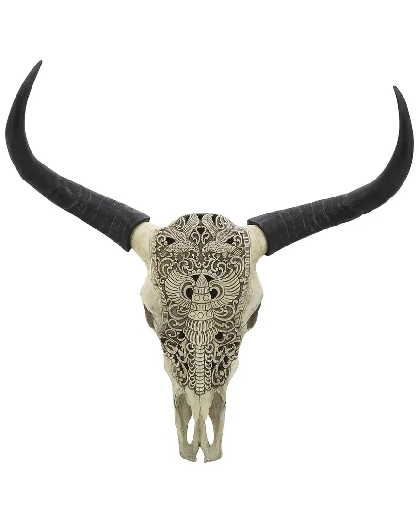 Bull Skull Wall Sculpture - Multicolor, Polyresin image