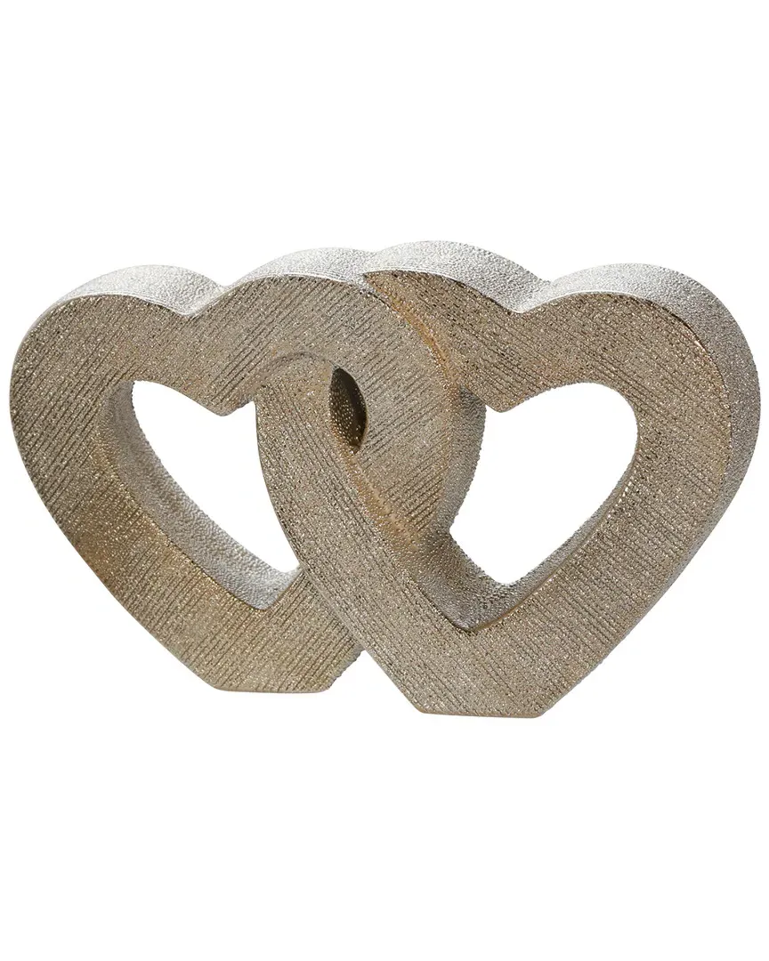 Ceramic Double Heart Table - Gold image