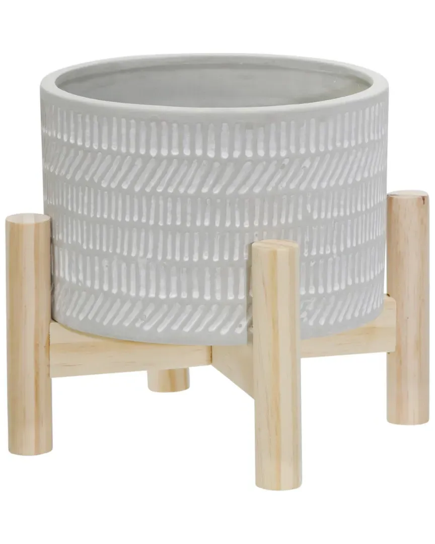Ceramic Tribal Planter - Ivory