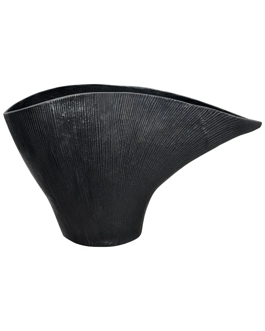 Elevarre Corinth Large Metal Vase - Black, Aluminum image