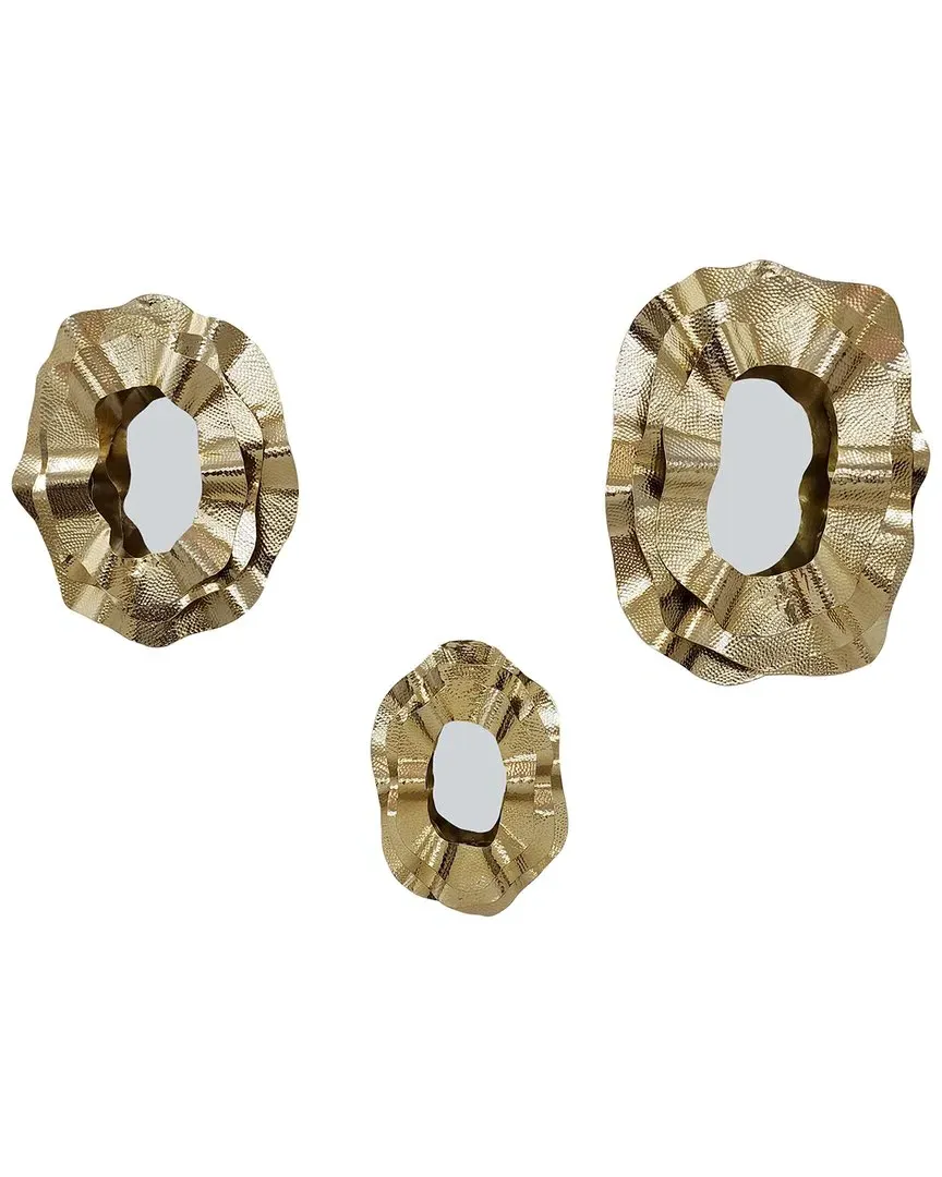 Elevarre Set of 3 Sarasota Metal Mirrors - Gold image