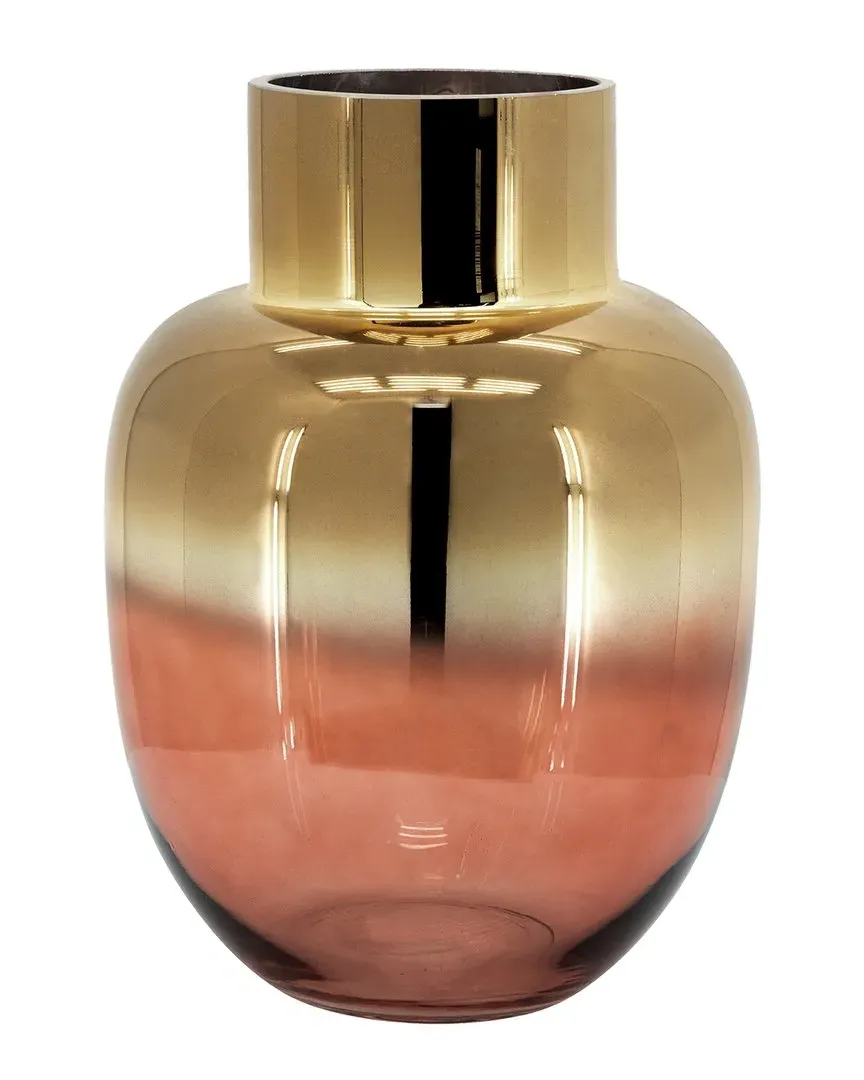 Glass Metallic Vase - Pink