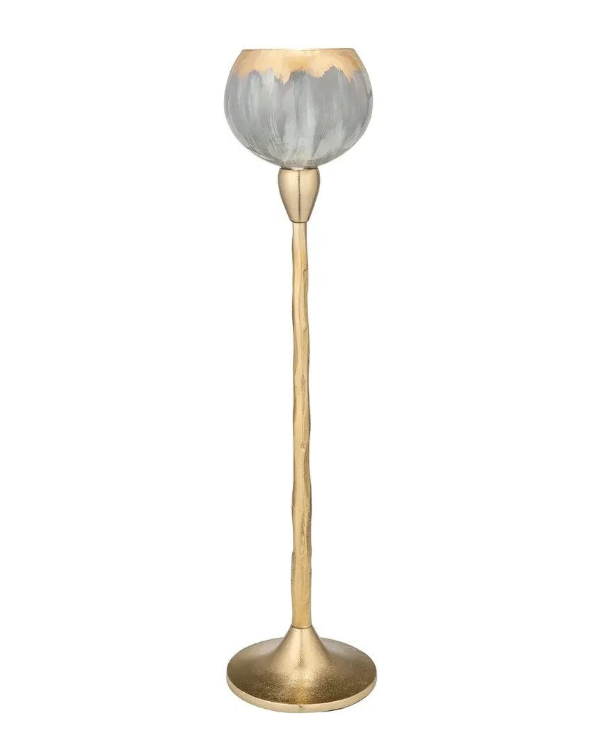 Glass Tealight Holder - Black, Aluminum