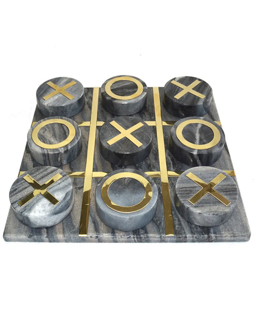 Marble Tic Tac Toe Game - Black image