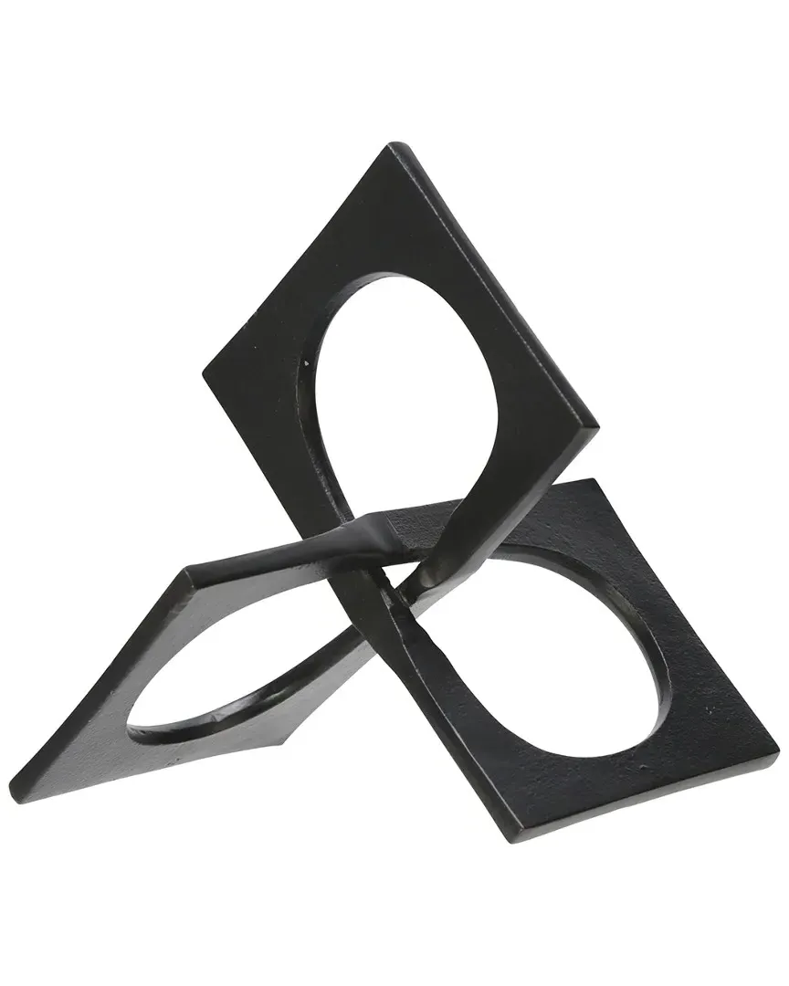 Metal Linked Square Decor - Black image
