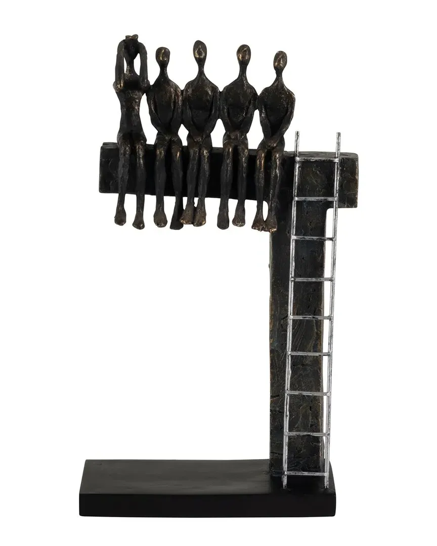 People on Ledge Sculpture - Bronze image