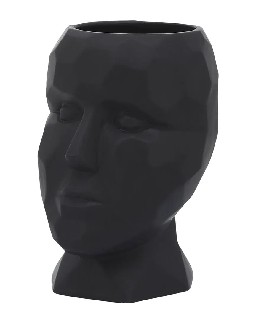 Porcelain Face Vase - Black