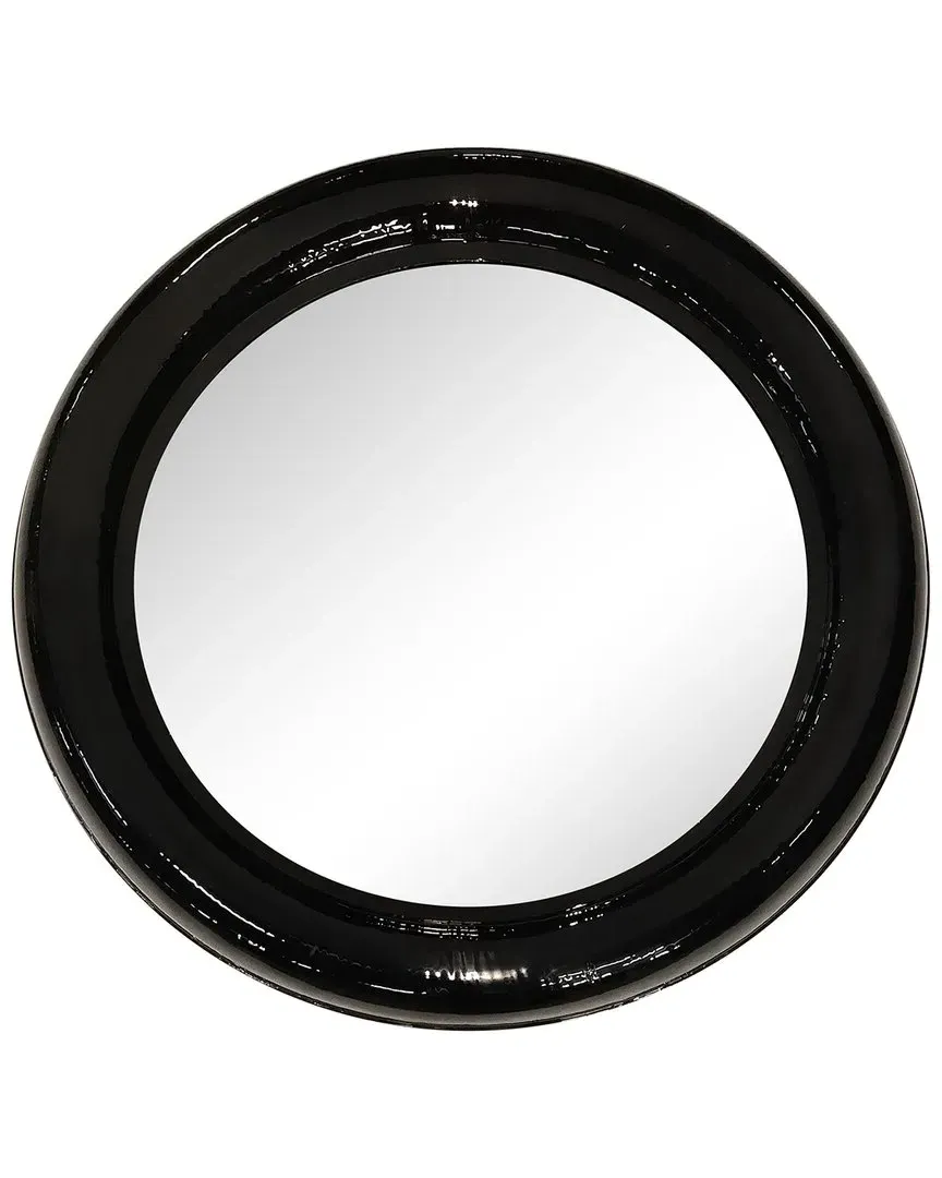 Round Mirror - Black, Iron