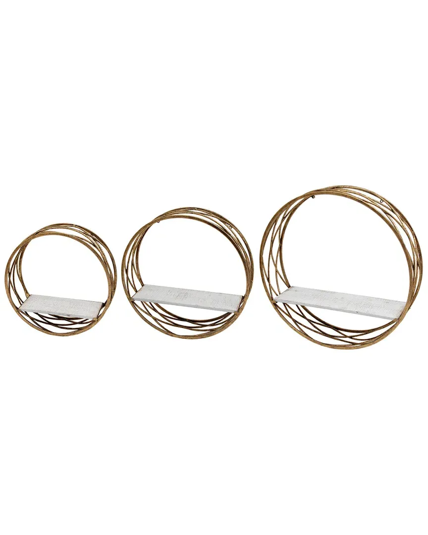 Round Wall Shelves - White, Metal image